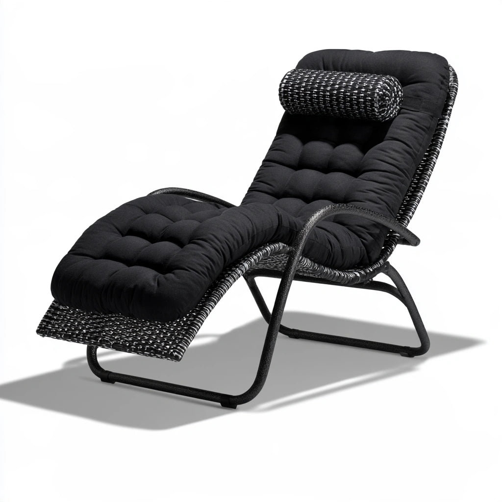 Fauteuil relax zéro gravité aux lignes épurées, coloris noir
