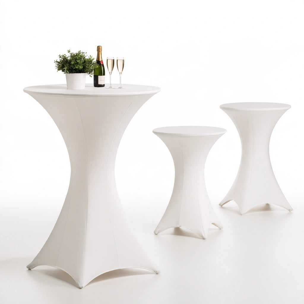 Ensemble de trois tables mange-debout aux lignes épurées, coloris gris