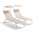 Fauteuil relax pliant aux lignes épurées, coloris beige