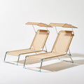 Fauteuil relax pliant aux lignes épurées, coloris beige