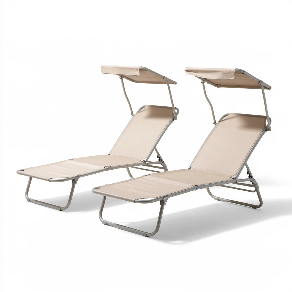 Fauteuil relax pliant aux lignes épurées, coloris gris