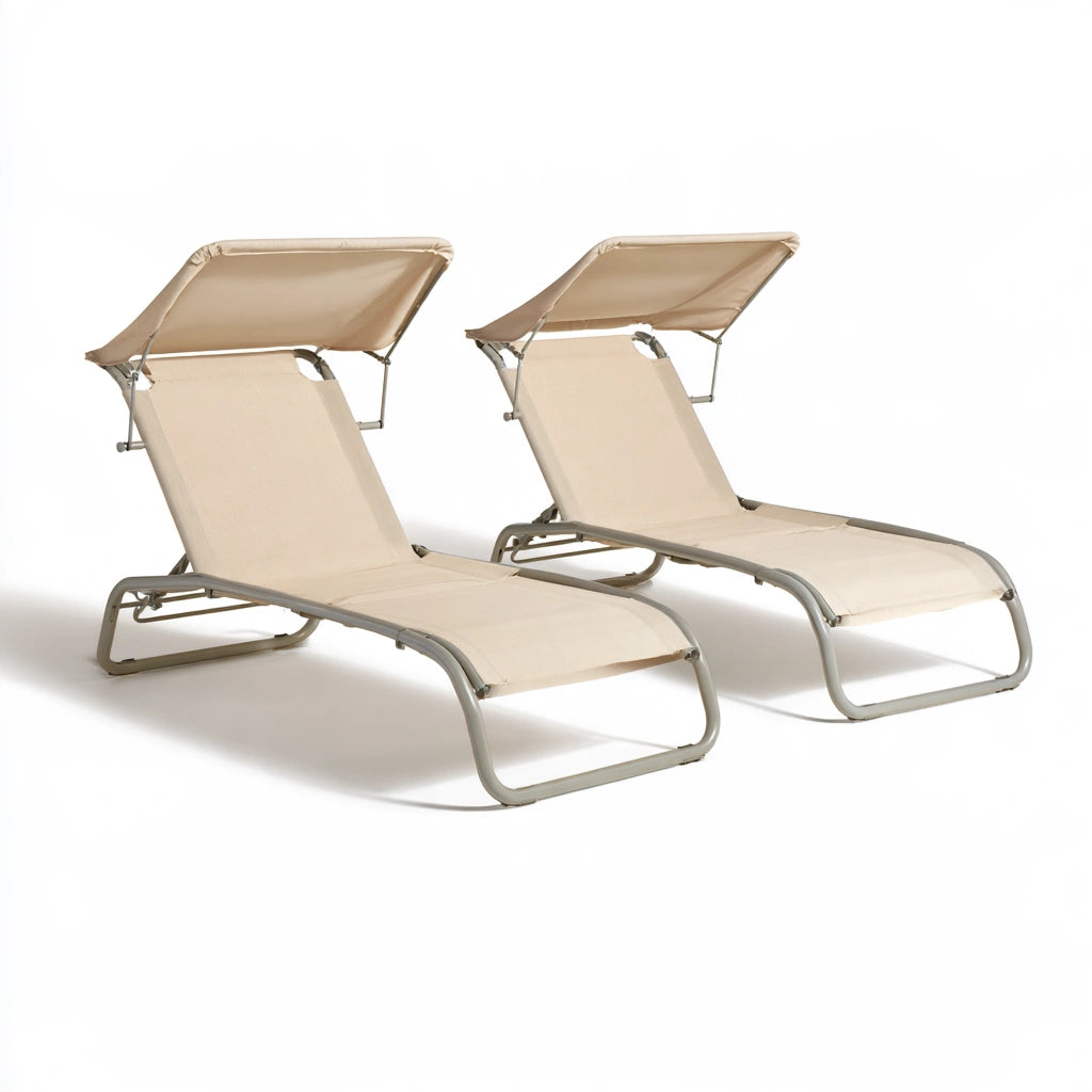 Fauteuil relax pliant aux lignes épurées, coloris gris