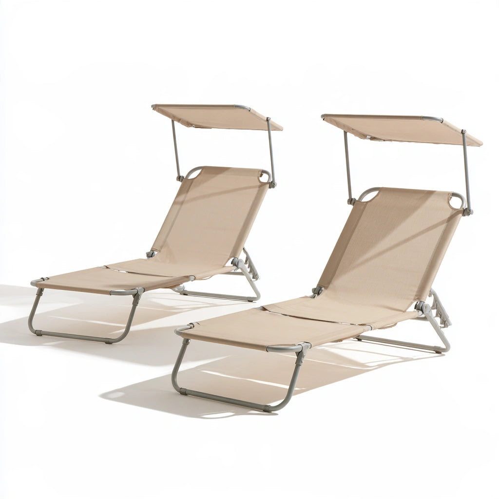 Fauteuil relax pliant aux lignes épurées, coloris gris