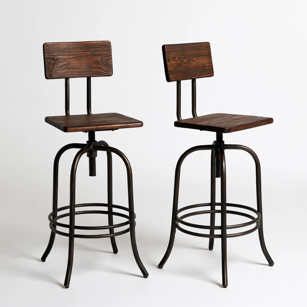 Tabouret de bar aux lignes épurées, coloris gris