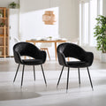 Chaise de salle à manger en velours, coloris noir