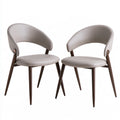 Chaise de salle à manger en similicuir, coloris gris clair