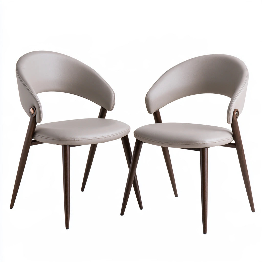 Chaise de salle à manger en similicuir, coloris gris clair