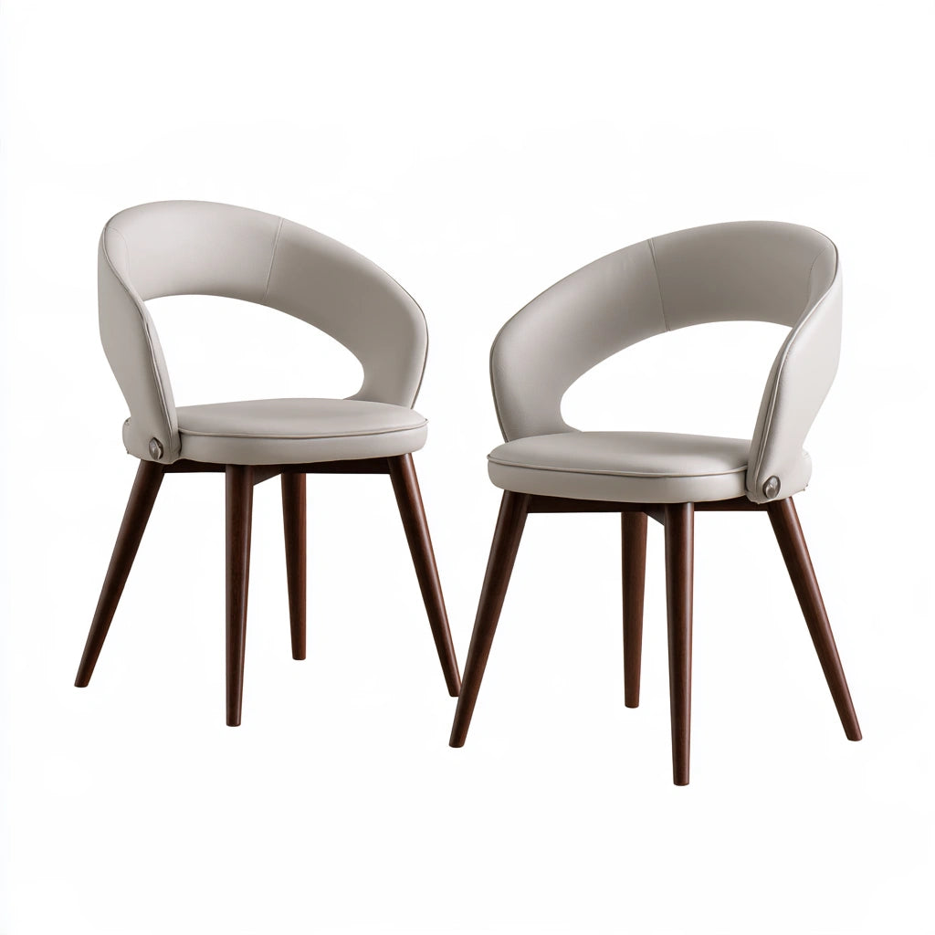 Chaise de salle à manger en similicuir, coloris gris clair