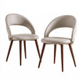 Chaise de salle à manger en similicuir, coloris gris clair