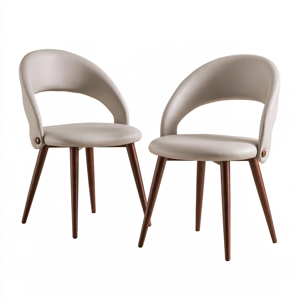 Chaise de salle à manger en similicuir, coloris gris clair
