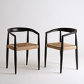 Chaise de salle à manger aux lignes épurées, coloris noir